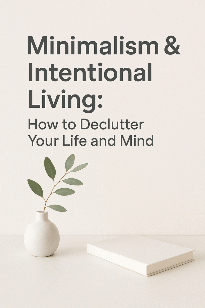 Minimalism & Intentional Living: How to Declutter Your Life and Mind.